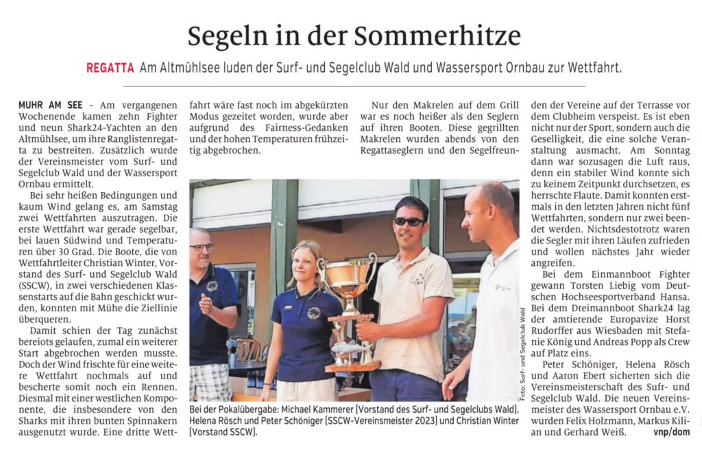 Makrelenregatta 2023 und Vereinsmeisterschaft des SSCW am Altmühlsee