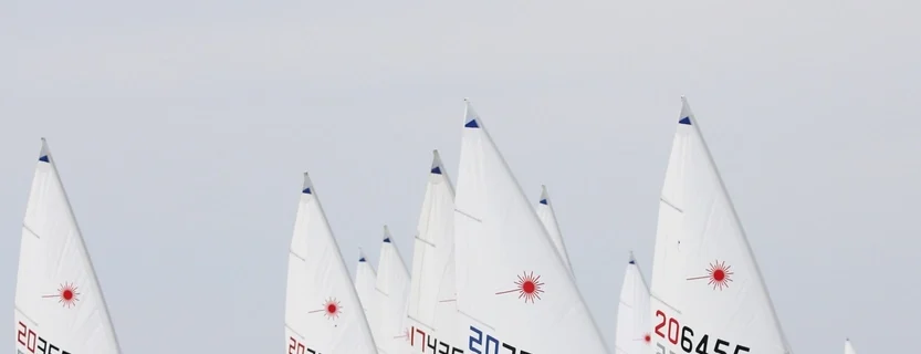 Laser class sailboat regatta
