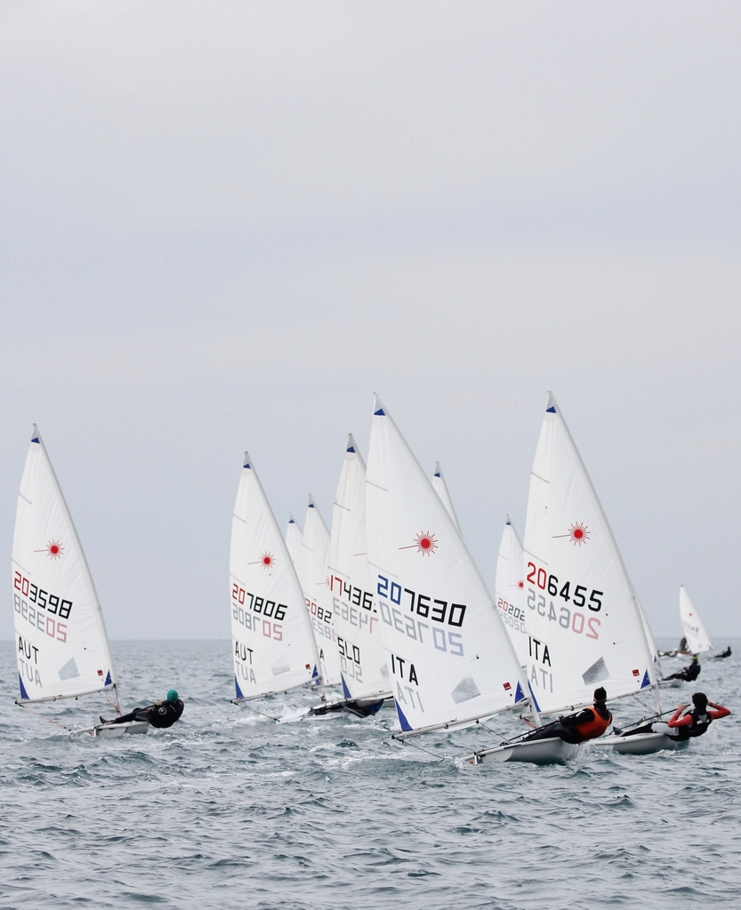 Laser class sailboat regatta